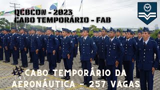 CABO Temporário da Aeronáutica  Salário R 370000  QCBCon 2023  DICAS ATUALIZADAS [upl. by Gnues]