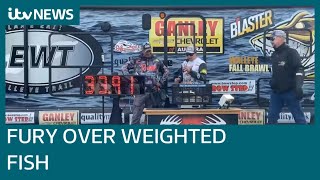 Watch the moment tournament directors react as they find weights hidden in winning fish  ITV News [upl. by Euton]