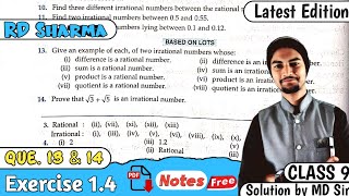 RD Sharma Class 9 Solutions  Ex 14 Q13 Q14  Chapter 1 Number System  CBSE  ICSE  MD Sir [upl. by Standford]