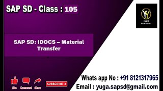 SAP SD Class 105 IDOCS Material Master Transfer ALE IDOCS Material Transfer Yours Yuga SAP SD [upl. by Essilevi]