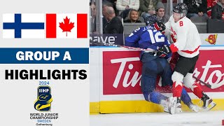 Canada vs Finland Full Highlights  Group A  2024 IIHF World Junior 12262023 [upl. by Eniar]