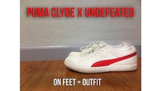 Puma Clyde X Undefeated on feet  Outfit [upl. by Dennison410]