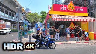 HDR 4K  Bangkok Walk MARK WIENS Restaurant Ekkamai BTS Station Sukhumvit Road Thailand [upl. by Maya]