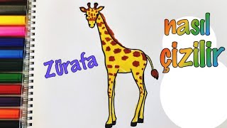 Zürafa nasıl çizilir  How to draw giraffe [upl. by Dnomaj]