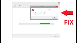 Fix  Printer driver was not installed – Element not found [upl. by Constanta]