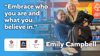 Weightlifting champion Emily Campbell on performance and positivity  Aldis Aisle of Champions [upl. by Nidraj]