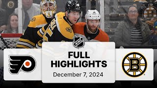 NHL Highlights  Flyers vs Bruins  December 07 2024 [upl. by Melvyn260]