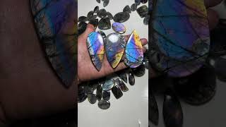 Top quality multi purple labradorite cabochons supportsmallbusiness gemstone labradorite adorite [upl. by Rowell]