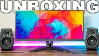 Gigabyte 34quot Gaming Monitor Unboxing M34WQ [upl. by Einafats]