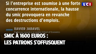 SMIC à 1600 euros  les patrons soffusquent [upl. by Marfe613]