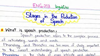 Stages in the Production of Speech  linguistics ENG203 3rdsemester punjabuniversity pu [upl. by Grof]