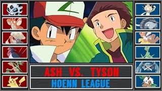 Ash vs Tyson Pokémon SunMoon  Hoenn LeagueQuarter Final [upl. by Philo]