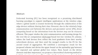 Dynamic Clustering and Power Control for Two Tier Wireless Federated Learning [upl. by Aohk]