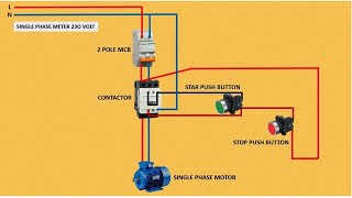 single phase motor connection with magnetic contactor wiring diagram [upl. by Danielle]