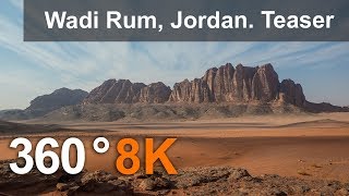 360 video Wadi Rum Desert The Valley of the Moon Jordan Teaser 8K aerial video [upl. by Adar675]