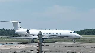 N165TH Gulfstream G550 taxiing for departure at Cape May Airport KWWD 7142024 [upl. by Zwiebel358]