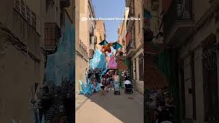 Top 6 Best Decorated Streets at Festa Major de Gràcia 2024 shorts graciafestival [upl. by Fania]