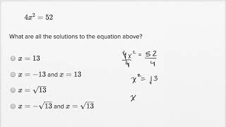 Solving quadratic equations Basic example  Math  SAT  Khan Academy [upl. by Welcher994]