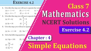 NCERT Solutions for Class 7 Maths Chapter 4 Exercise 42 [upl. by Assed]