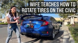 Honda Civic Tire Rotation DIY Beginners Guide [upl. by Yajnas]