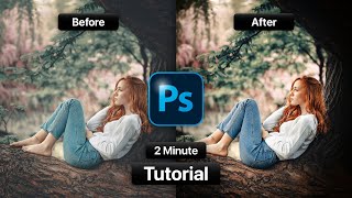 How To Create A Custom Coloured Vignette In Photoshop CC 2minutetutorial [upl. by Sucitivel729]