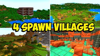 4 VILLAGES AT SPAWN Minecraft Bedrock amp Pocket Edition 121 seed [upl. by Sylvan693]