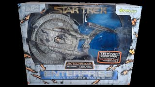 Art Asylum Star Trek Battle Damaged Enterprise NX01 Light and Sound Unboxing  Retro Toy Review [upl. by Eveline322]