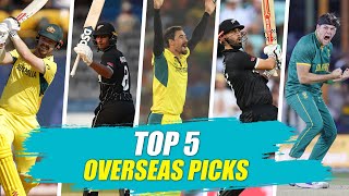 IPL 2024 Top 5 overseas picks at the Mini Auction ft Coetzee Starc [upl. by Anoyek]