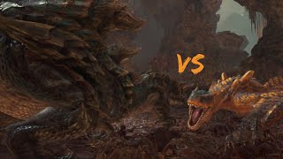 Monster Hunter World Iceborne Acidic Glavenus vs Tigrex Turf War [upl. by Gillmore]