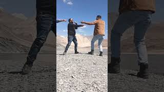 Pangong lake ladakh 3 idiots scene🌊 pangong lake swimming🏊 ytshorts trending viralshorts [upl. by Akinyt]