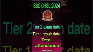 SSC CHSL 2024  Tier 2 exam date  Tier 1 result date  Total attendance  Total forms ssc sscchsl [upl. by Amyaj]