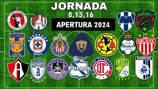 ✅️ JORNADA 8 13 16 LIGA MX 2024 🇲🇽🇲🇽🇲🇽 [upl. by Amanda]