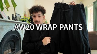 Yohji Yamamoto Pour Homme Black Scandal AW20 Wrap Pants  Review  On Body [upl. by Annor]