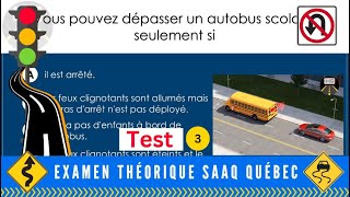 2024 Examen théorique saaq Québec  Sécurité routière au Canada test 3 [upl. by Bryant]