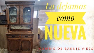 Como cambiar BARNIZ a un mueble Antiguo  RESTAURACIÓN Alacena de Madera [upl. by Hnah]