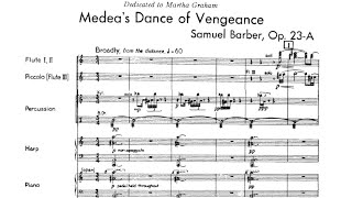 Score Samuel Barber  Medeas Meditation and Dance of Vengeance Op 23a 1955 for orchestra [upl. by Ordnagela]