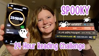 Spooky 24 Hour Reading Challenge 👻  spoiler free reading vlog [upl. by Lubet]