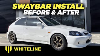 EK Civic Front amp Rear Whiteline Sway Bar Install [upl. by Segalman]