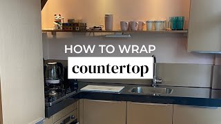 TUTORIAL How to WRAP a KITCHEN WORKTOP with Cover Styl Adhesive films [upl. by Ettenhoj]