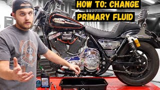 HOW TO Change Primary Fluid on a Harley Davidson FXR [upl. by Pape]