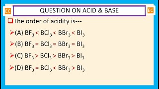 OQV NO – 208 The order of acidity BF3 BCl3 BBr3 and BI3 [upl. by Elime410]