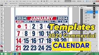 2024 Calendar template  2024 Commercial calendar template 2024 calendar printing photoshop [upl. by Eniawd]