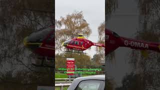 West Midlands Air Ambulance departing Gloucester Royal Hospital 09112024 [upl. by Metsky]