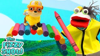 Fizzy amp Paw Patrol Rubble Go on a Building Adventure amp Build A Colorful Bridge  Fun Videos For Kids [upl. by Nihs]