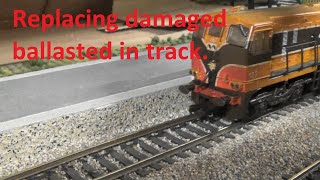 Replacing damaged ballasted in track [upl. by Amocat899]