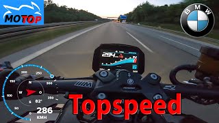 BMW M1000R 2023  TOPSPEED on AUTOBAHN  GPS 286 kmh [upl. by Mohn]