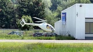 Guimbal Cabri G2 HBZYH Groupe Hélicoptère Sion takeoff Sion airport Valais Switzerland 18062024 [upl. by Annia]