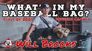 Whats In My Baseball Bag FT Davidson College Commit Will Brooks a Catcher In The Class Of 2024 [upl. by Zephaniah487]