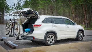 Solo Car Camping in the Rain with my Mountain Bike [upl. by Sievert428]