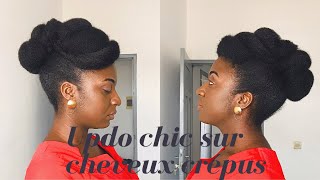 Updo chic sur cheveux naturels 4c [upl. by Acissey569]